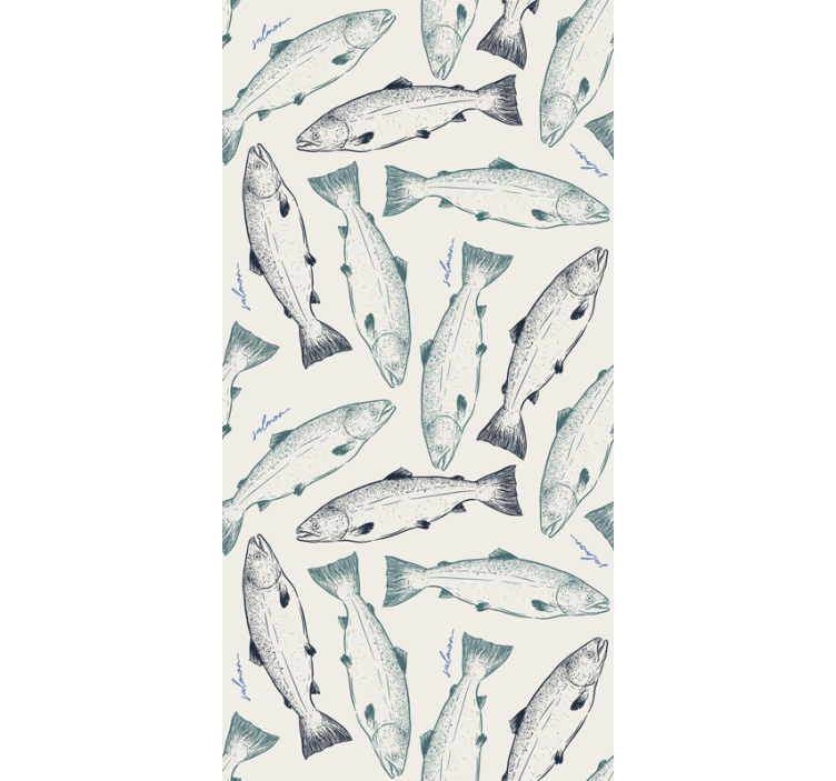 动物墙纸适合鲑鱼图案装饰 - TenStickers