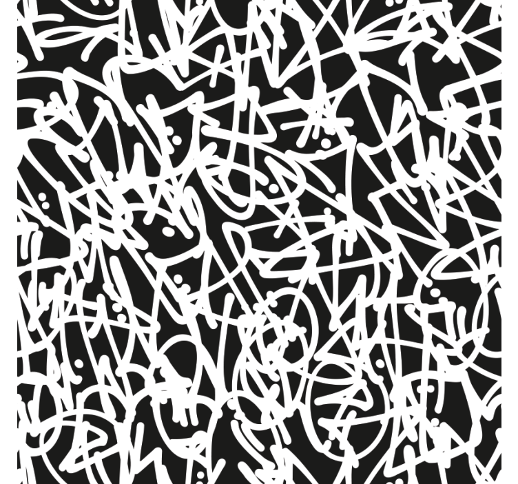 卧室壁纸黑白涂鸦设计 - TenStickers