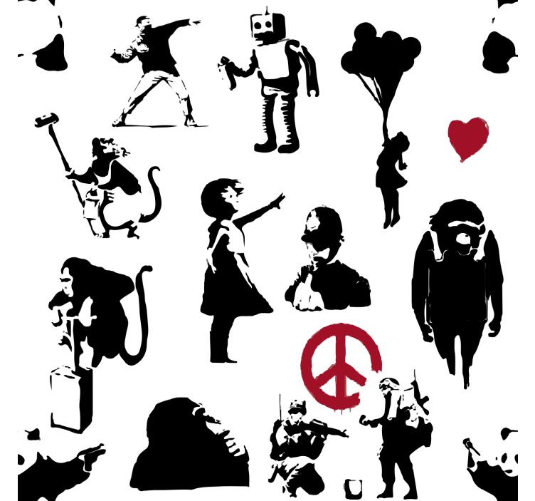 卧室壁纸带有奇幻角色图案 - TenStickers