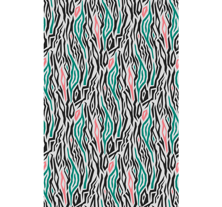 动物墙纸蓝粉色斑马 - TenStickers