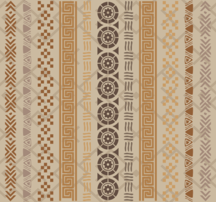 办公室墙纸呈现棕色拼图印章效果 - TenStickers