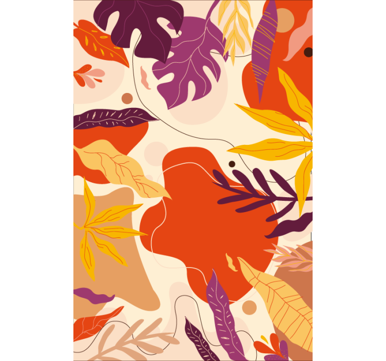 墙纸性能展现多彩抽象叶子 - TenStickers