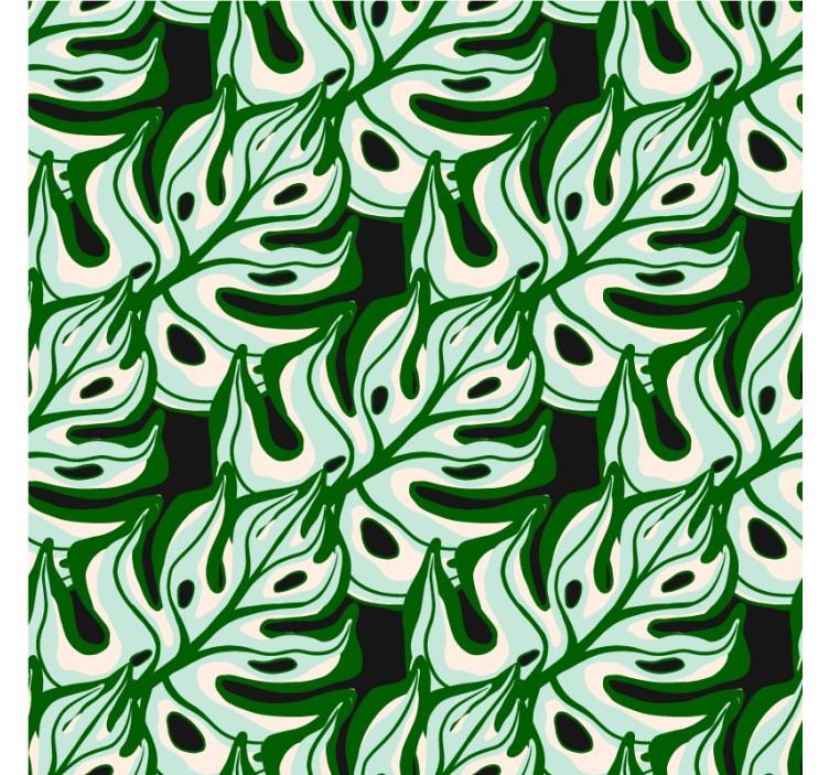墙纸性能为热带植物叶子印花 - TenStickers