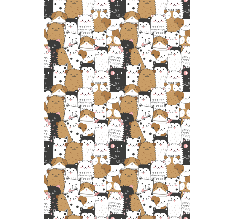孩子房间墙纸可爱无缝小狗设计 - TenStickers
