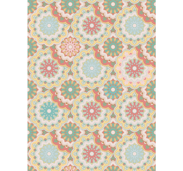 走廊墙纸采用“奶奶风”面料设计 - TenStickers