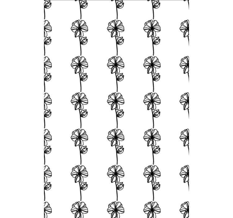 走廊墙纸黑色竖向花卉设计 - TenStickers