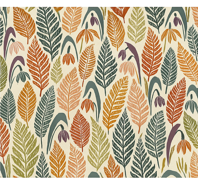 北欧风格墙纸多色雪花莲花卉 - TenStickers