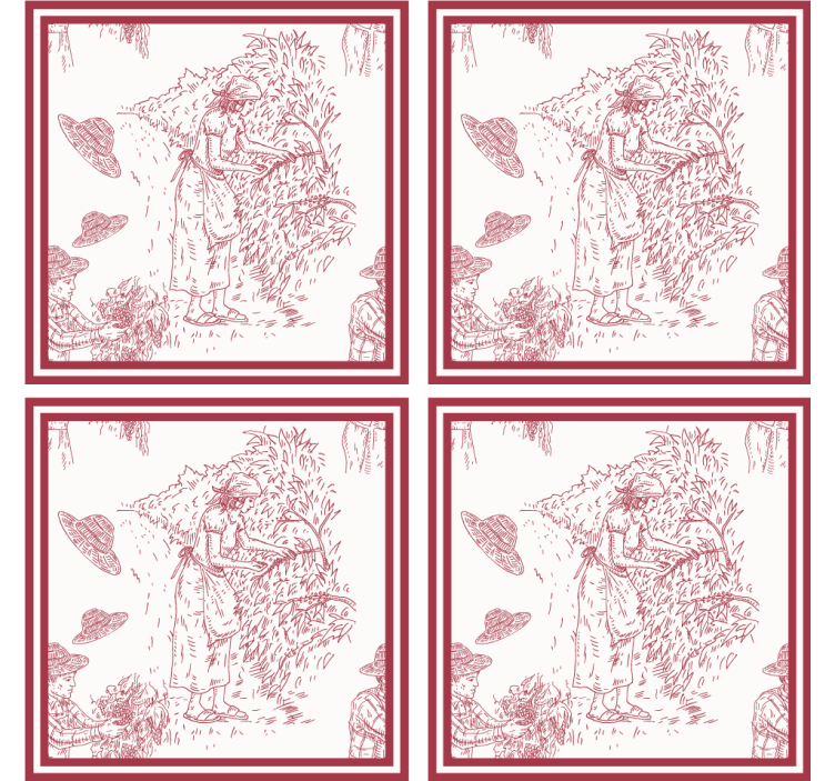 传统墙纸乡村场景插图 - TenStickers