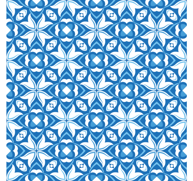 传统墙纸现代蓝色花瓶汉普顿风格 - TenStickers