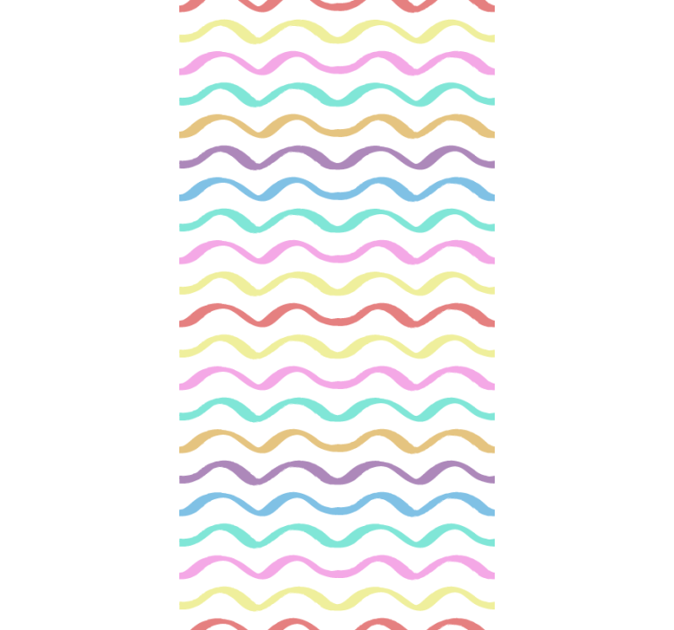 孩子房间墙纸展现多彩波浪线条 - TenStickers