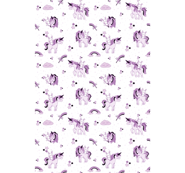 孩子房间墙纸梦幻紫色独角兽 - TenStickers
