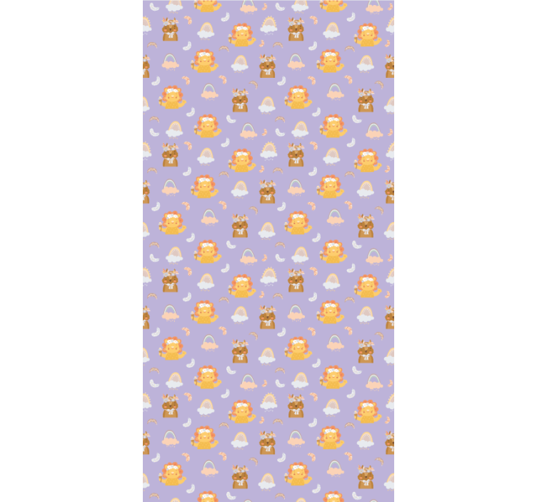 孩子房间墙纸适合婴儿动物与彩虹 - TenStickers