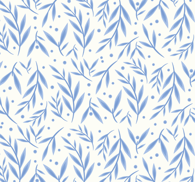 浴室墙纸蓝白色图案 - TenStickers