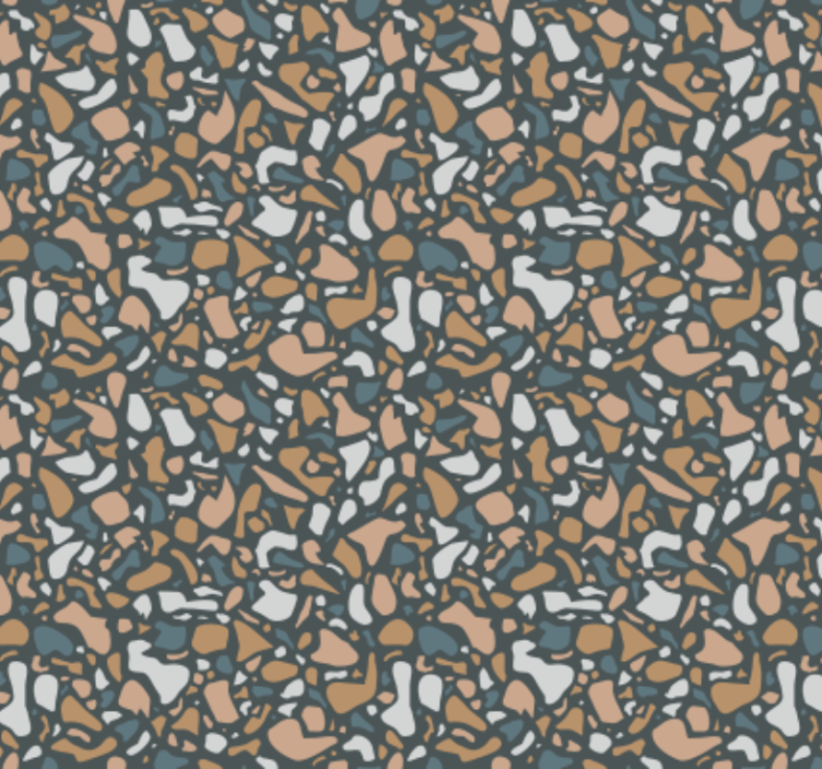 建筑墙纸棕色和蓝色 terrazzo - TenStickers