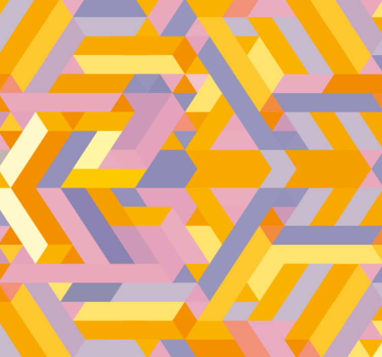 浴室墙纸几何图案重叠设计 - TenStickers