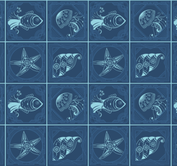 浴室墙纸适合海洋生物设计 - TenStickers