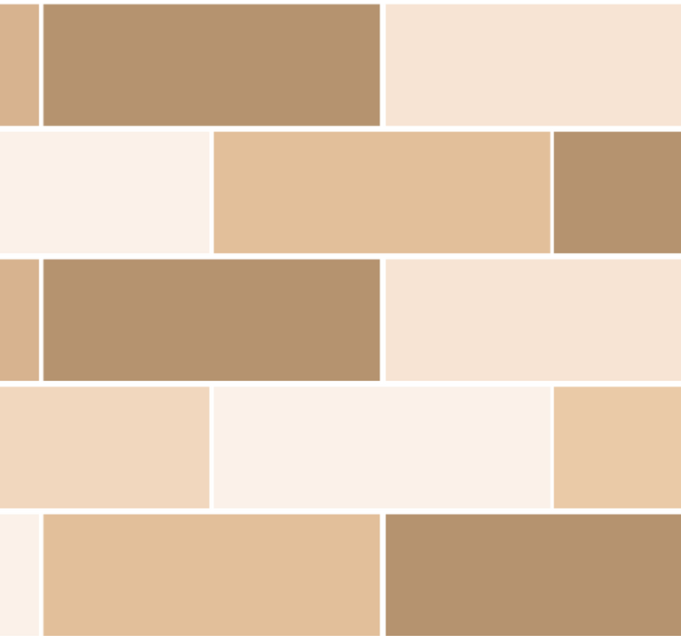 浴室墙纸中性砖瓦设计 - TenStickers