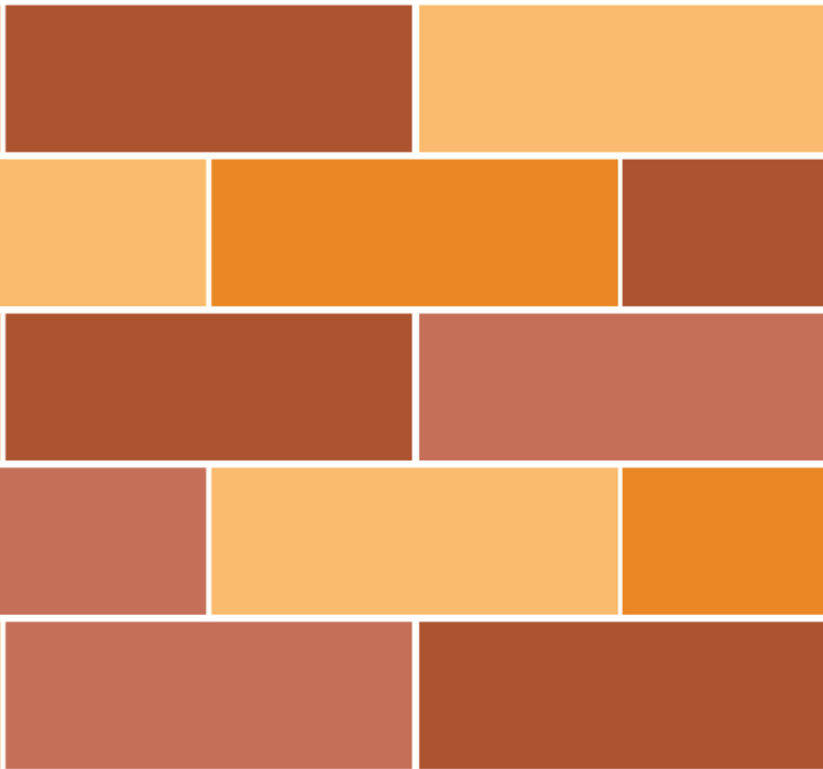 浴室墙纸让您的空间焕然一新 彩色砖块布局 - TenStickers