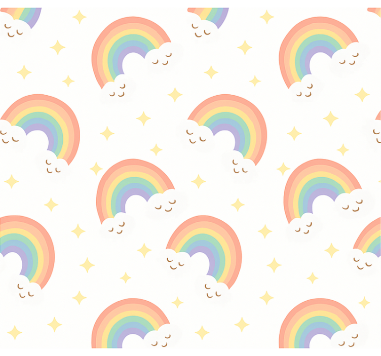 孩子房间墙纸适合儿童彩虹主题 - TenStickers