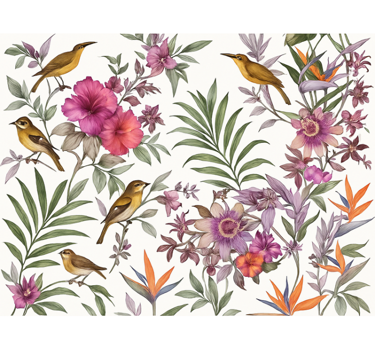 主卧墙纸色彩斑斓的森林 - TenStickers