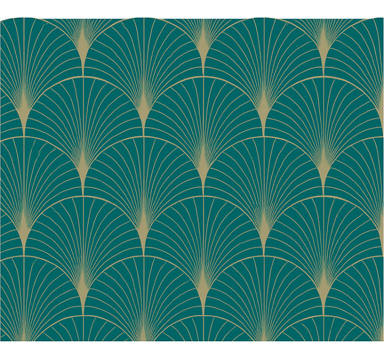 主卧墙纸蓝金艺术装饰 - TenStickers