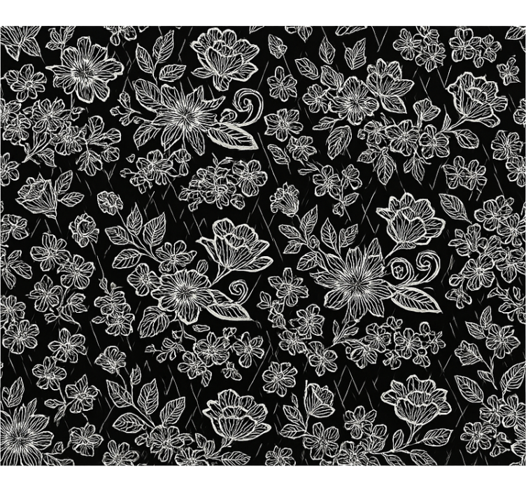 主卧墙纸采用深色花卉设计 - TenStickers