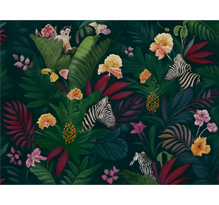 主卧墙纸色彩斑斓的异国热带图案 - TenStickers