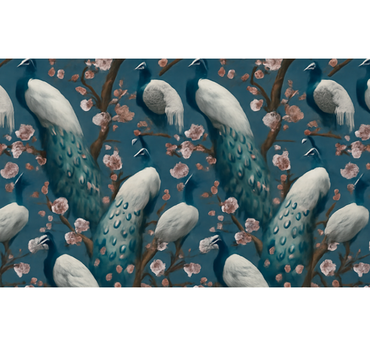 主卧墙纸优雅美丽的孔雀 - TenStickers