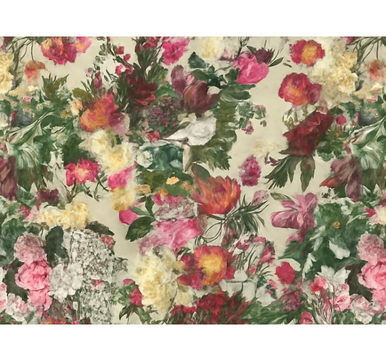 主卧墙纸复古花卉绘画设计 - TenStickers