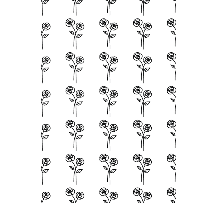 墙纸花卉 简约设计的玫瑰花对 - TenStickers