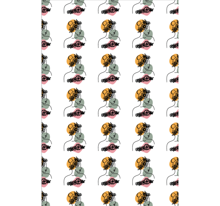 墙纸花卉惊艳女性花朵面孔 - TenStickers