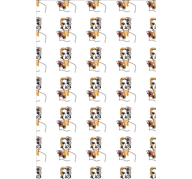 墙纸花卉简约面孔与兰花 - TenStickers