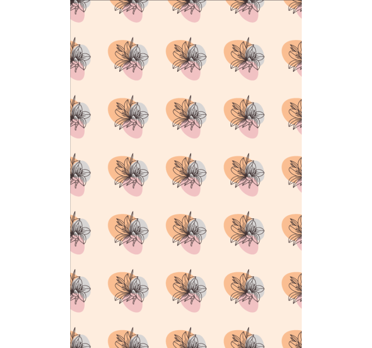 墙纸花卉可爱花朵极简设计 - TenStickers
