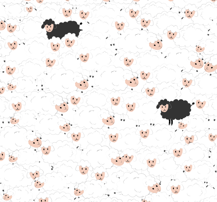 动物壁纸图案为孩子们的羊 - TenStickers