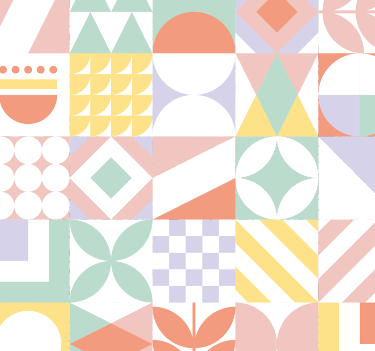 瓷砖效果壁纸不寻常的形状 - TenStickers