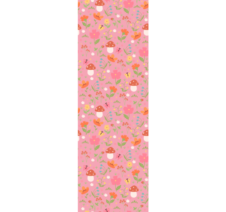 孩子房间墙纸适合花卉蘑菇图案 - TenStickers
