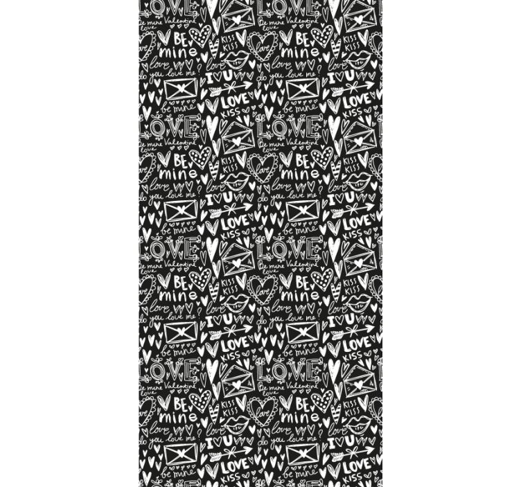 爱的心涂鸦艺术壁纸 - TenStickers