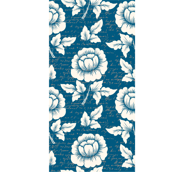 花卉图案与古代文字壁纸 - TenStickers