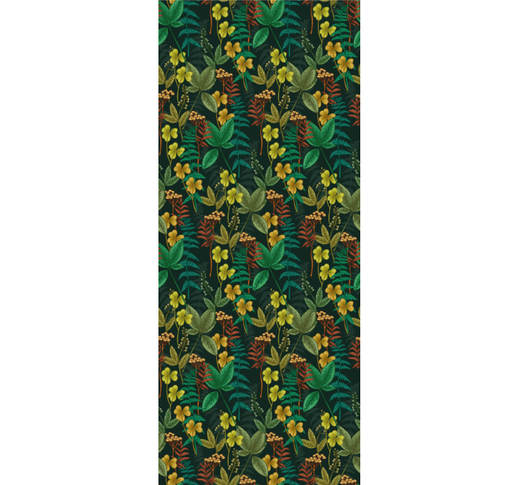 墙纸性能 植物条纹图案 - TenStickers