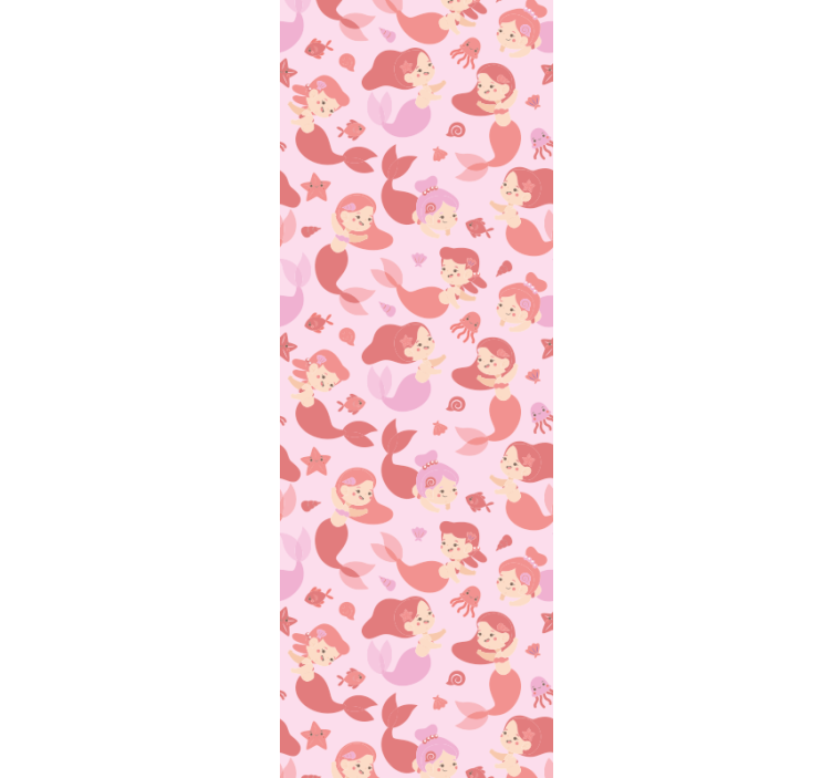 动物墙纸 俏皮的美人鱼图案 - TenStickers