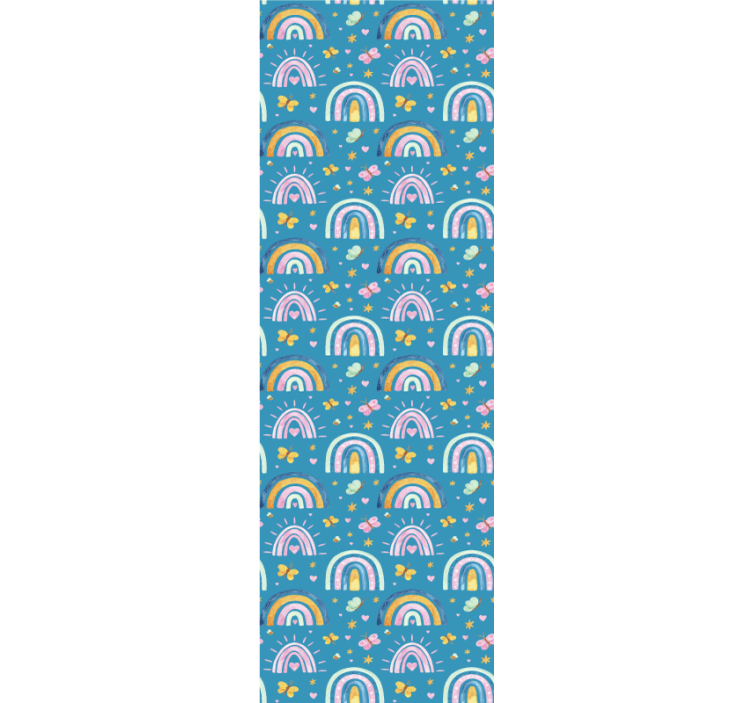 图案与波西米亚彩虹花壁纸 - TenStickers