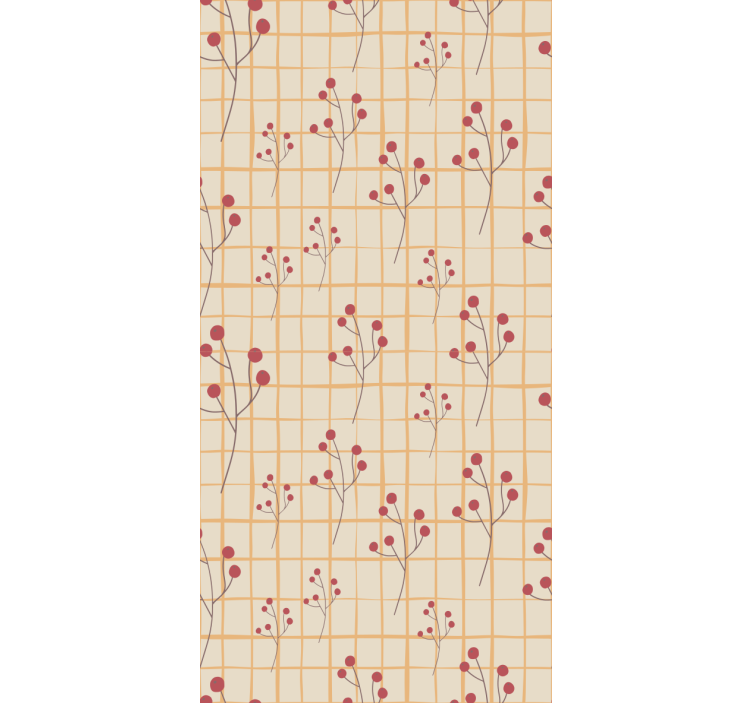 墙纸花卉 浆果树枝图案 - TenStickers