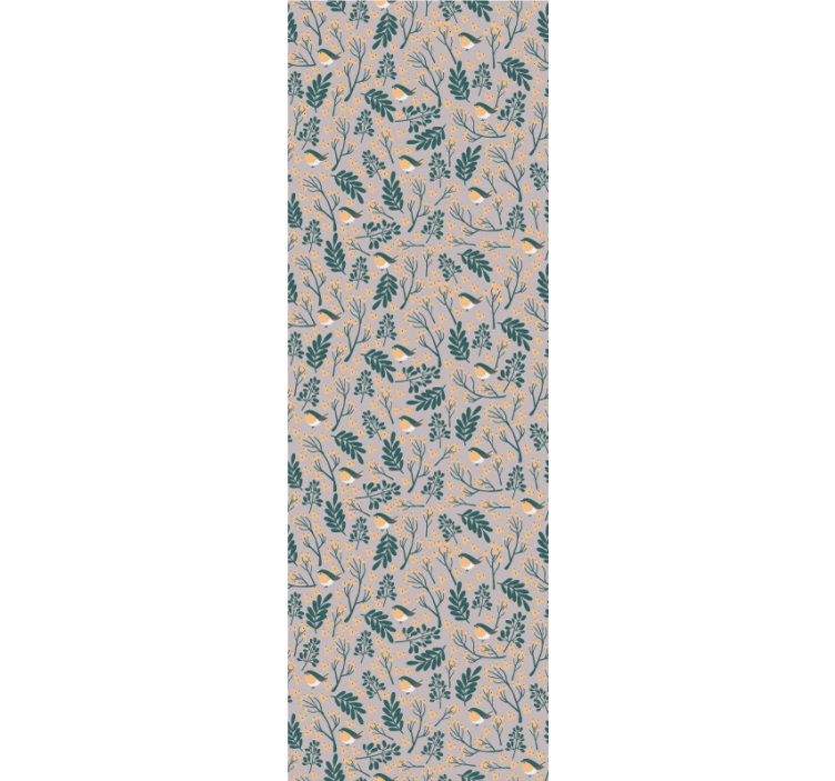 灰色森林动物壁纸中的黄色鸟 - TenStickers