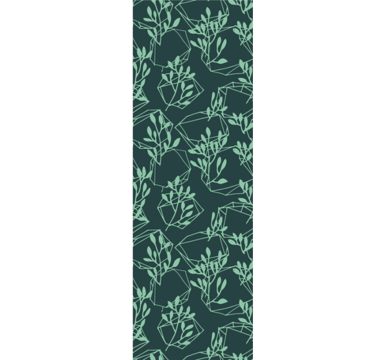 几何墙纸 几何树叶图案 - TenStickers