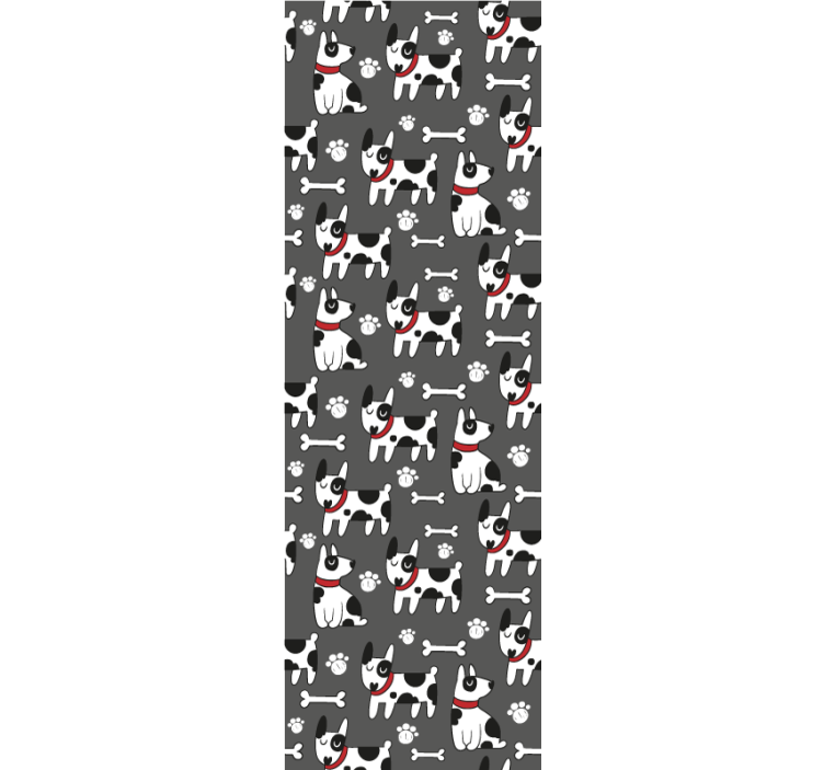 墙纸狗 顽皮的狗狗插图 - TenStickers