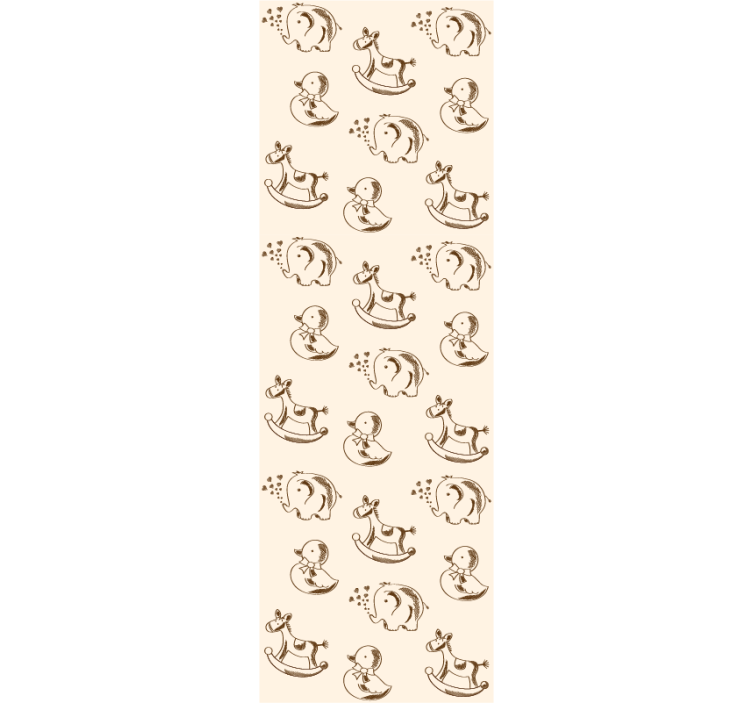 儿童壁纸 顽皮的动物素描 - TenStickers