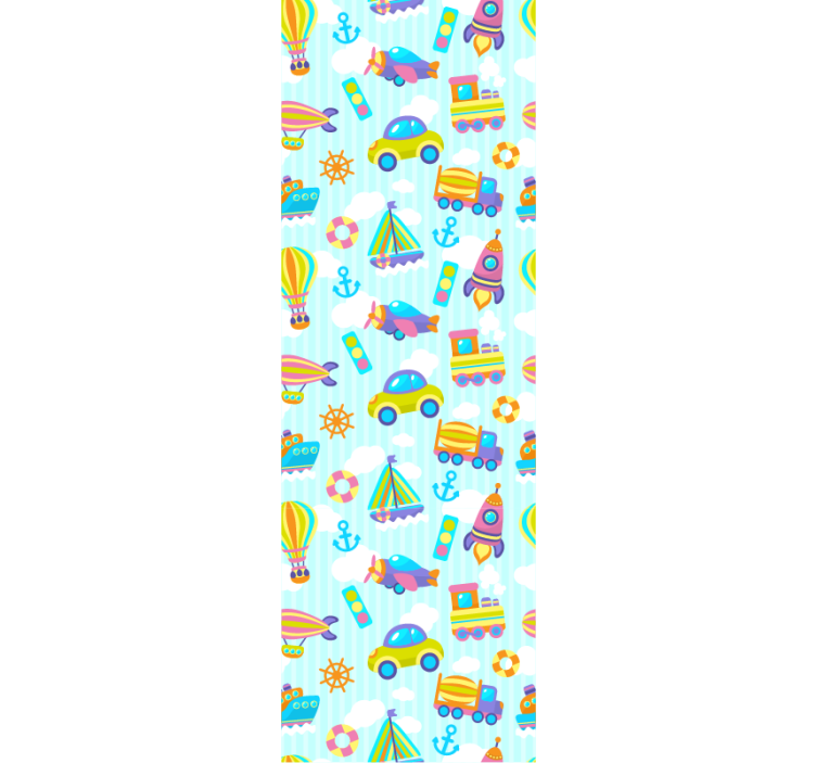 孩子房间墙纸 好玩的交通 - TenStickers
