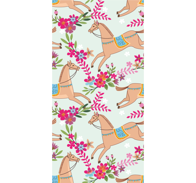 动物墙纸 马术花 - TenStickers