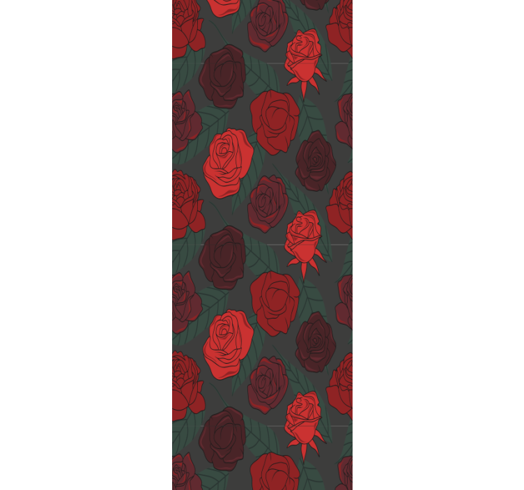 墙纸花卉 玫瑰色优雅 - TenStickers