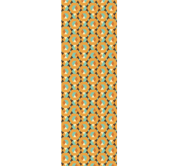 几何墙纸 几何复古印花 - TenStickers